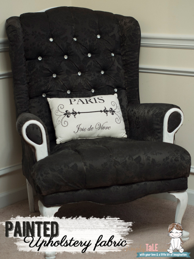 fabric paint, fabric spray paint, how to paint fabric, wing back chair, upholstery