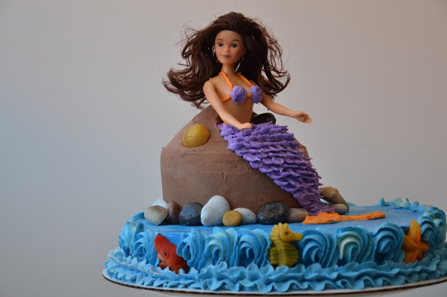 buttercream cake, blue cake, seaside cake, tutorial, wilton tip, wave effect