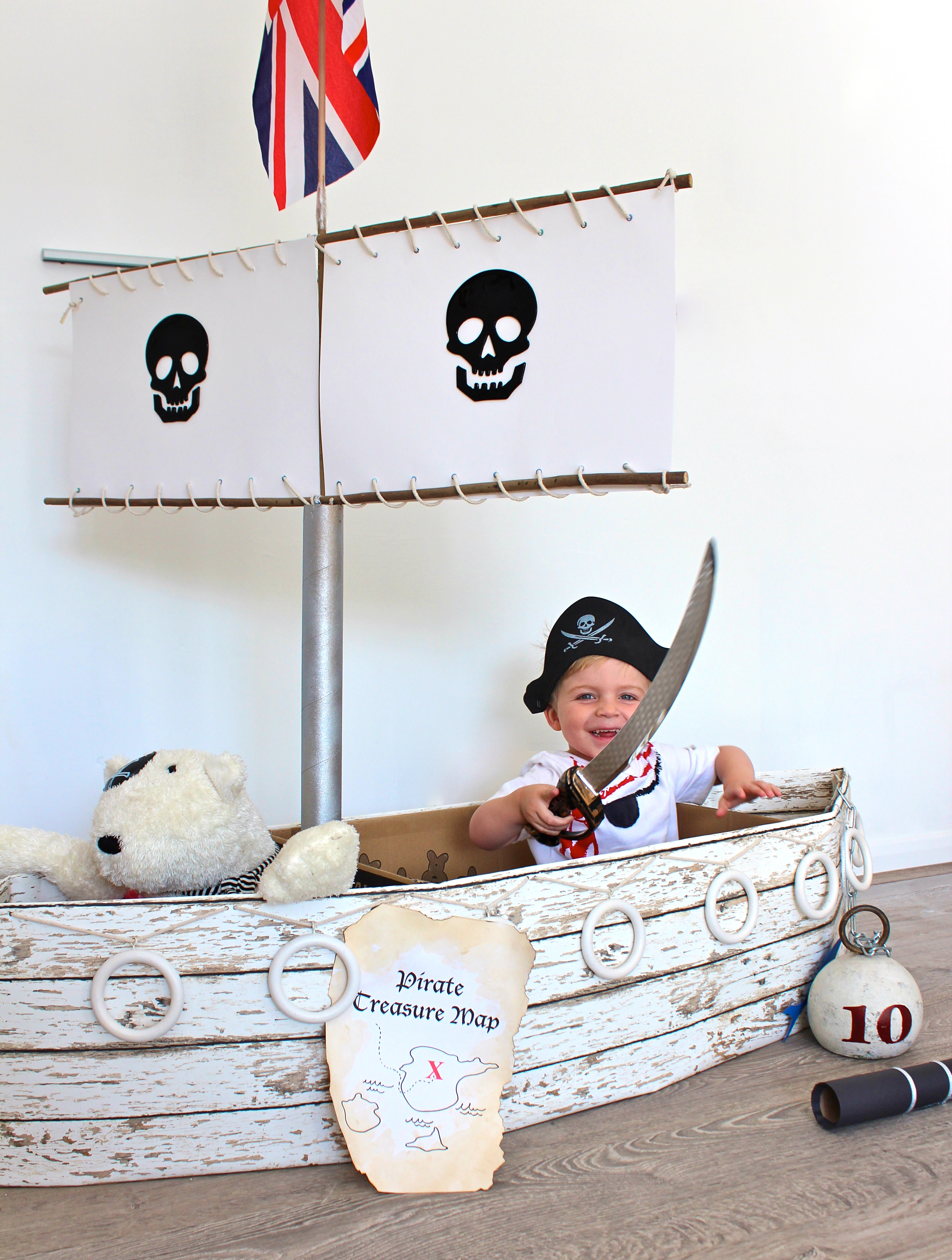 Easy DIY Cardboard Pirate Ship