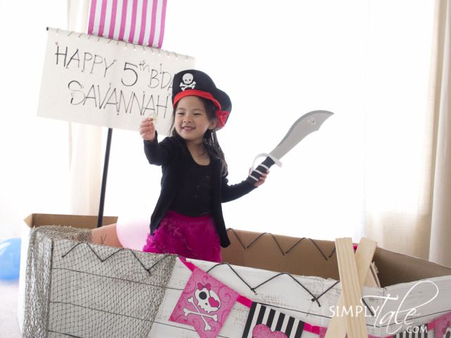 pirate, pirate ship, diy pirate ship, jake and the neverland pirates, princess pirate, cardboard, pirate party favor