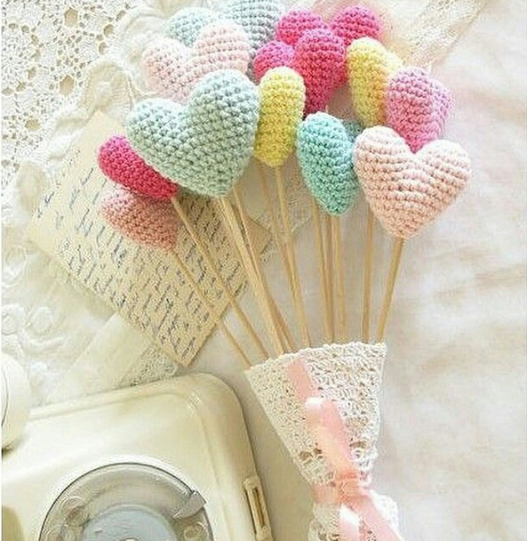 crochet, heart, 3d heart crochet, heart bouquet, mothers day gift, gift