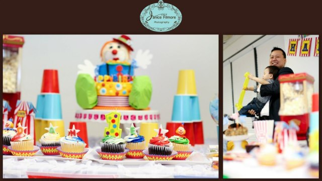 clown cake, carnival party, circus theme party, first birthday, carnival