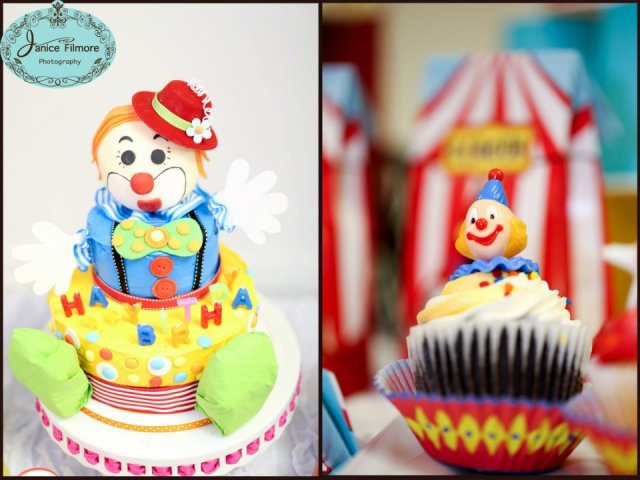 clown cake, carnival party, circus theme party, first birthday, carnival