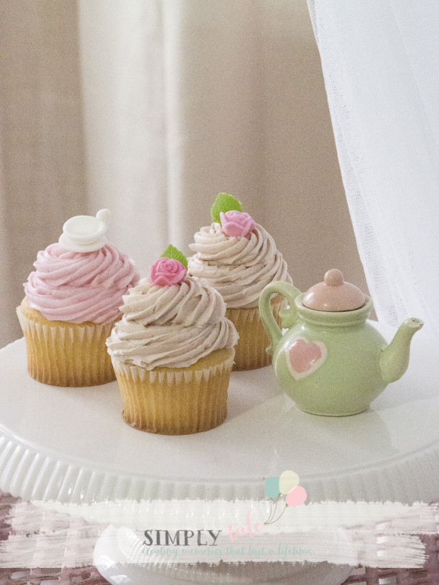 tea party, cupcake, pastel, girl's party, birthdaycupcakes