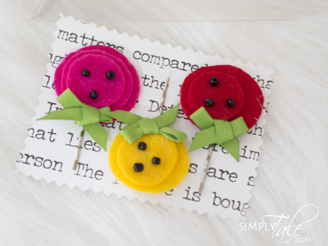 spring, poppy, poppy hair pin, hairpin, felt, flower hair pin, flower