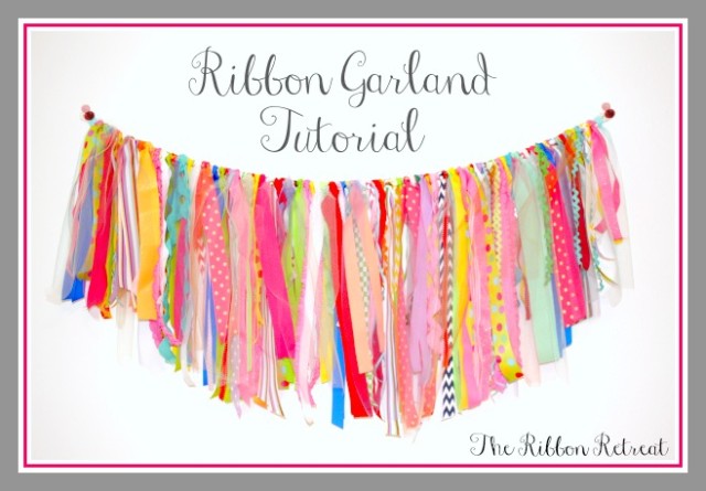 ribbon garland, garland, scrap ribbons