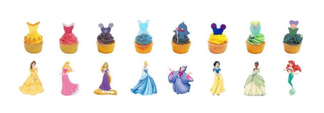 Princess Aurora cupcake, disney princesses, aurora, sleeping beauty, disney birthday, princess cupcakes, frozen, elsa, anna, snow white, jasmine, ariel, fairy godmother, rapunzel, belle, tiana