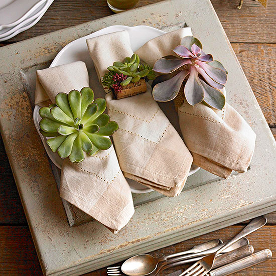 succulent, napking rings, fall, diy napkin rings