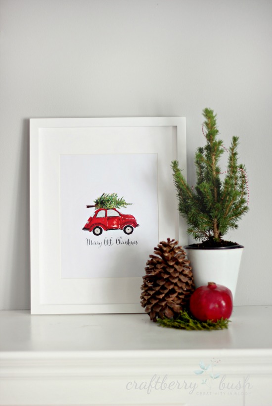 christmas decor, free printable, wall art, chalkboard, o holy night, vw, red christmas buggy