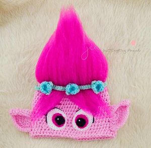 crochet, hats, poppy, trolls, crochet hat, christmas gift
