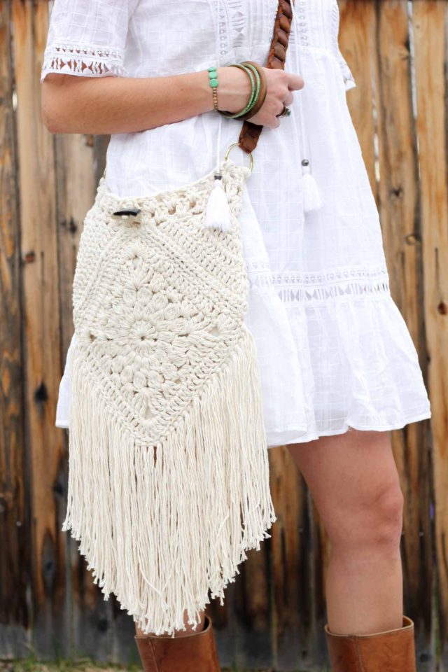 bohemian, boho, crochet bag, homemade, diy, purse, free crochet pattern, fashion