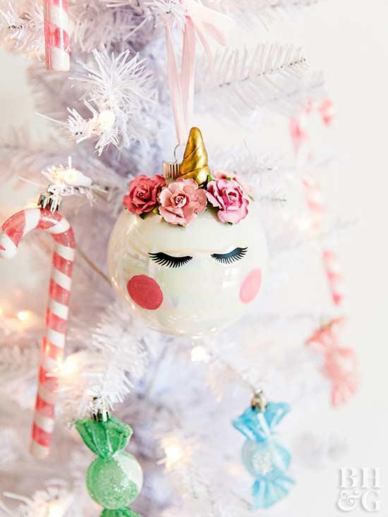 unicorn ornament, diy ornament, christmas tree ornament, diy unicorn, christmas gift