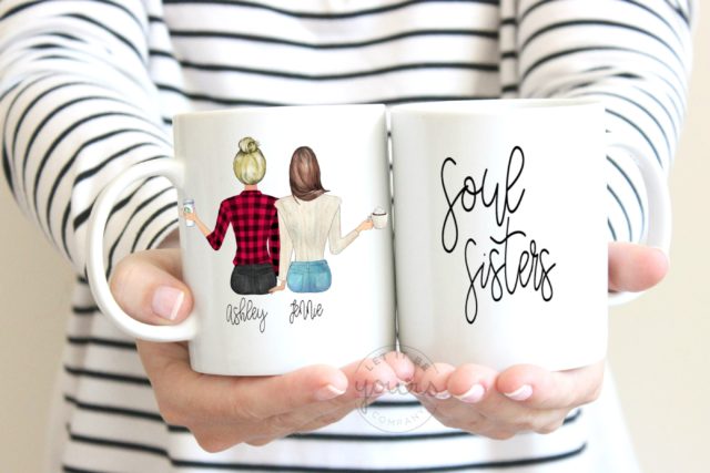 custom coffee cups, twin coffee mugs, personalized mugs