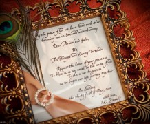 golden wedding invitation
