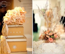 Peach and gold wedding