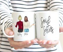 custom coffee cups, twin coffee mugs, personalized mugs